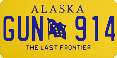 AK license plate GUN914