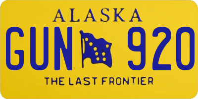 AK license plate GUN920