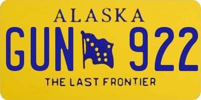 AK license plate GUN922