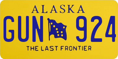 AK license plate GUN924