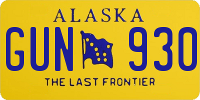 AK license plate GUN930