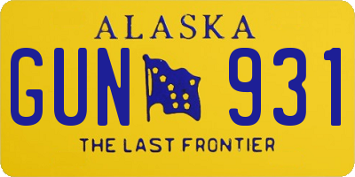 AK license plate GUN931