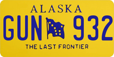 AK license plate GUN932