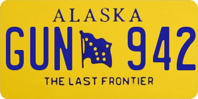 AK license plate GUN942