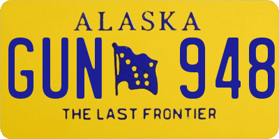 AK license plate GUN948