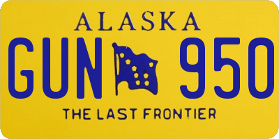 AK license plate GUN950