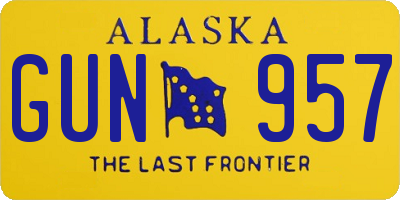 AK license plate GUN957