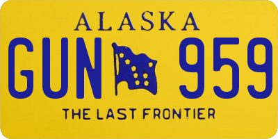 AK license plate GUN959