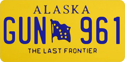 AK license plate GUN961