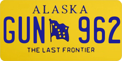 AK license plate GUN962