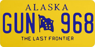 AK license plate GUN968