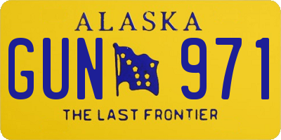 AK license plate GUN971