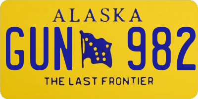 AK license plate GUN982