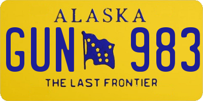 AK license plate GUN983