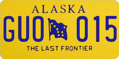 AK license plate GUO015