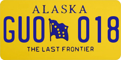 AK license plate GUO018