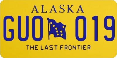 AK license plate GUO019