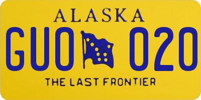 AK license plate GUO020