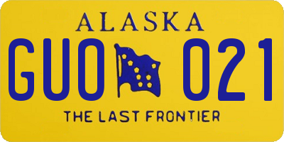 AK license plate GUO021