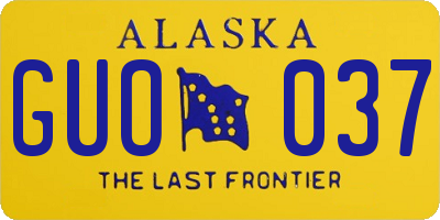 AK license plate GUO037