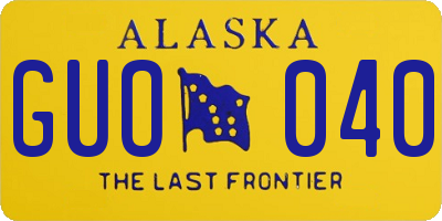 AK license plate GUO040