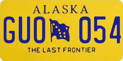 AK license plate GUO054