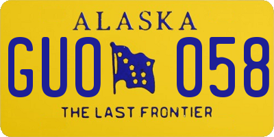 AK license plate GUO058