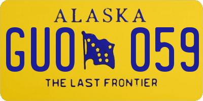AK license plate GUO059