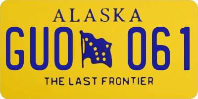 AK license plate GUO061