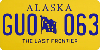 AK license plate GUO063
