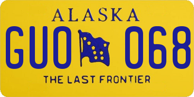 AK license plate GUO068