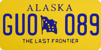 AK license plate GUO089