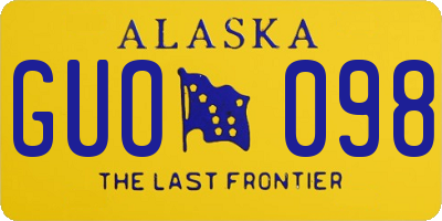 AK license plate GUO098