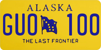AK license plate GUO100