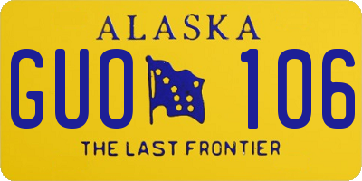 AK license plate GUO106