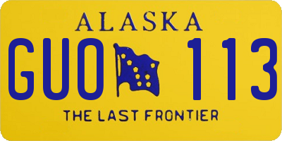 AK license plate GUO113