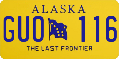 AK license plate GUO116