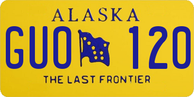 AK license plate GUO120