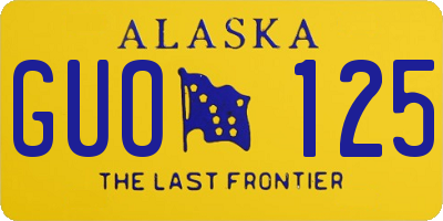 AK license plate GUO125