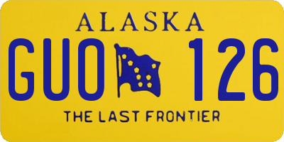 AK license plate GUO126