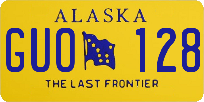 AK license plate GUO128