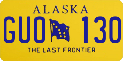 AK license plate GUO130