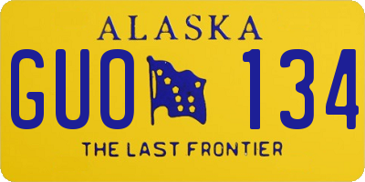 AK license plate GUO134
