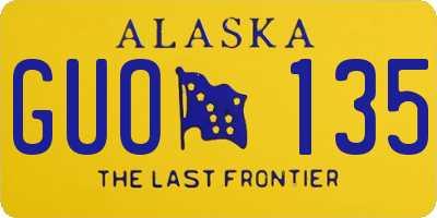AK license plate GUO135