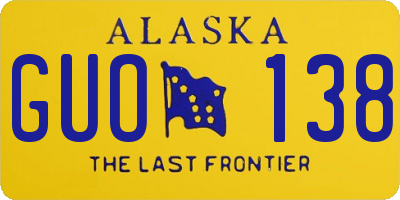 AK license plate GUO138