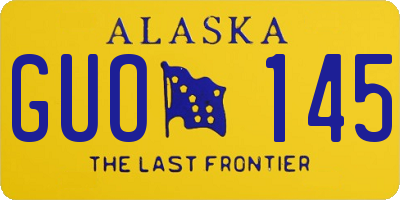 AK license plate GUO145