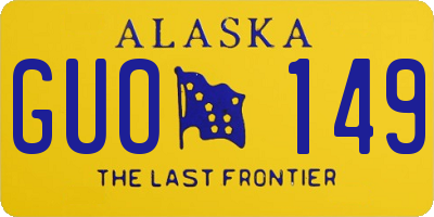 AK license plate GUO149