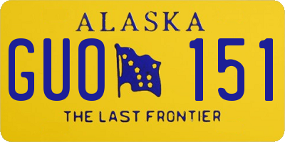 AK license plate GUO151