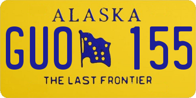 AK license plate GUO155