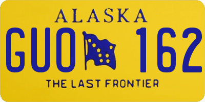 AK license plate GUO162